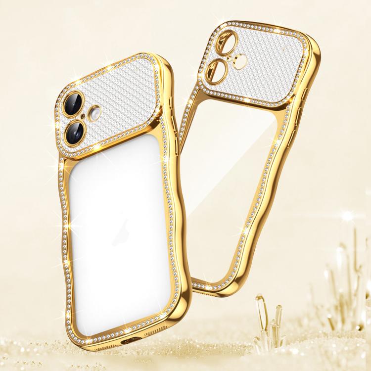 Capa de Telemóvel em TPU Electroplated com Diamantes em Forma de Estrela Ondulada e Torcida, Resistente a Choques, Para iPhone 17 Pro Max, Para iPhone 17 Pro, Para iPhone 17, Para iPhone 16 Pro Max, Para iPhone 16 Pro, Para iPhone 16