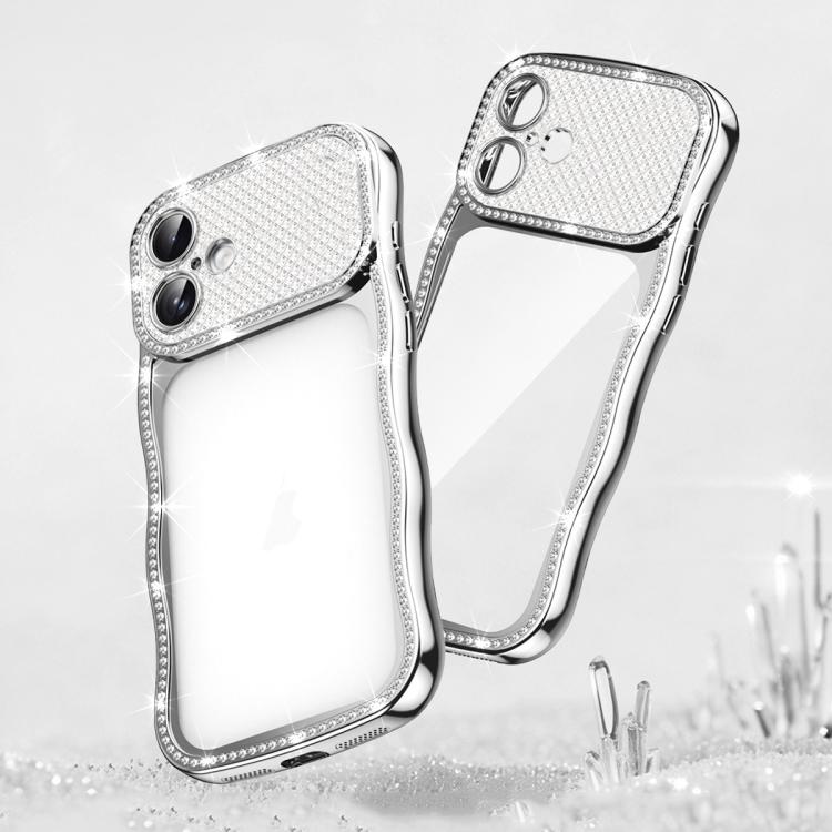 Capa de Telemóvel em TPU Electroplated com Diamantes em Forma de Estrela Ondulada e Torcida, Resistente a Choques, Para iPhone 17 Pro Max, Para iPhone 17 Pro, Para iPhone 17, Para iPhone 16 Pro Max, Para iPhone 16 Pro, Para iPhone 16