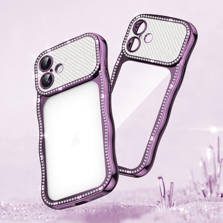 Capa de Telemóvel em TPU Electroplated com Diamantes em Forma de Estrela Ondulada e Torcida, Resistente a Choques, Para iPhone 17 Pro Max, Para iPhone 17 Pro, Para iPhone 17, Para iPhone 16 Pro Max, Para iPhone 16 Pro, Para iPhone 16