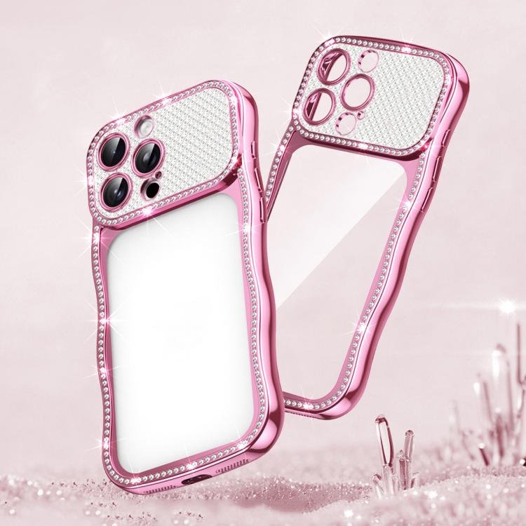 Capa de Telemóvel em TPU Electroplated com Diamantes em Forma de Estrela Ondulada e Torcida, Resistente a Choques, Para iPhone 17 Pro Max, Para iPhone 17 Pro, Para iPhone 17, Para iPhone 16 Pro Max, Para iPhone 16 Pro, Para iPhone 16