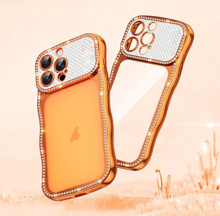 Capa de Telemóvel em TPU Electroplated com Diamantes em Forma de Estrela Ondulada e Torcida, Resistente a Choques, Para iPhone 17 Pro Max, Para iPhone 17 Pro, Para iPhone 17, Para iPhone 16 Pro Max, Para iPhone 16 Pro, Para iPhone 16