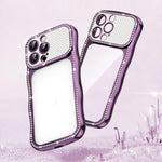 Capa de Telemóvel em TPU Electroplated com Diamantes em Forma de Estrela Ondulada e Torcida, Resistente a Choques, Para iPhone 17 Pro Max, Para iPhone 17 Pro, Para iPhone 17, Para iPhone 16 Pro Max, Para iPhone 16 Pro, Para iPhone 16