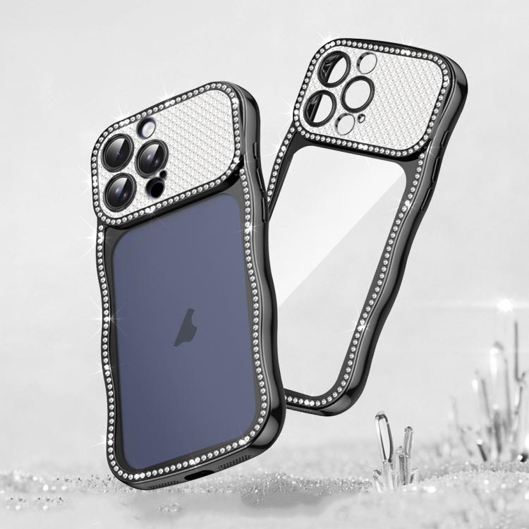Capa de Telemóvel em TPU Electroplated com Diamantes em Forma de Estrela Ondulada e Torcida, Resistente a Choques, Para iPhone 17 Pro Max, Para iPhone 17 Pro, Para iPhone 17, Para iPhone 16 Pro Max, Para iPhone 16 Pro, Para iPhone 16
