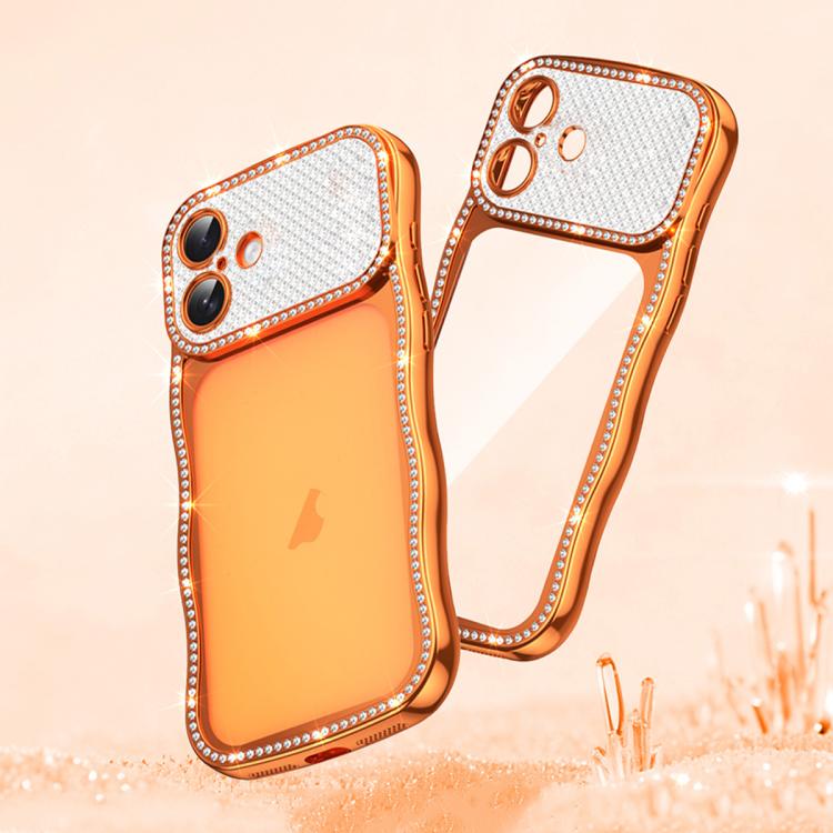 Capa de Telemóvel em TPU Electroplated com Diamantes em Forma de Estrela Ondulada e Torcida, Resistente a Choques, Para iPhone 17 Pro Max, Para iPhone 17 Pro, Para iPhone 17, Para iPhone 16 Pro Max, Para iPhone 16 Pro, Para iPhone 16