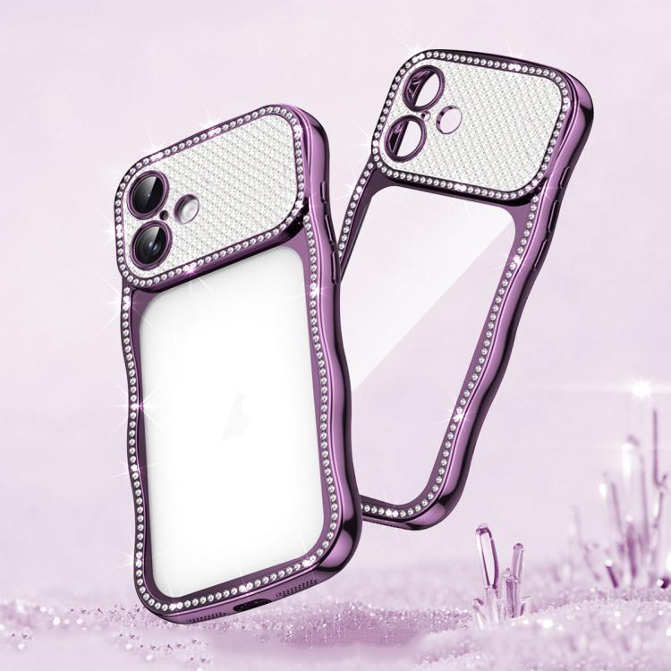 Capa de Telemóvel em TPU Electroplated com Diamantes em Forma de Estrela Ondulada e Torcida, Resistente a Choques, Para iPhone 17 Pro Max, Para iPhone 17 Pro, Para iPhone 17, Para iPhone 16 Pro Max, Para iPhone 16 Pro, Para iPhone 16