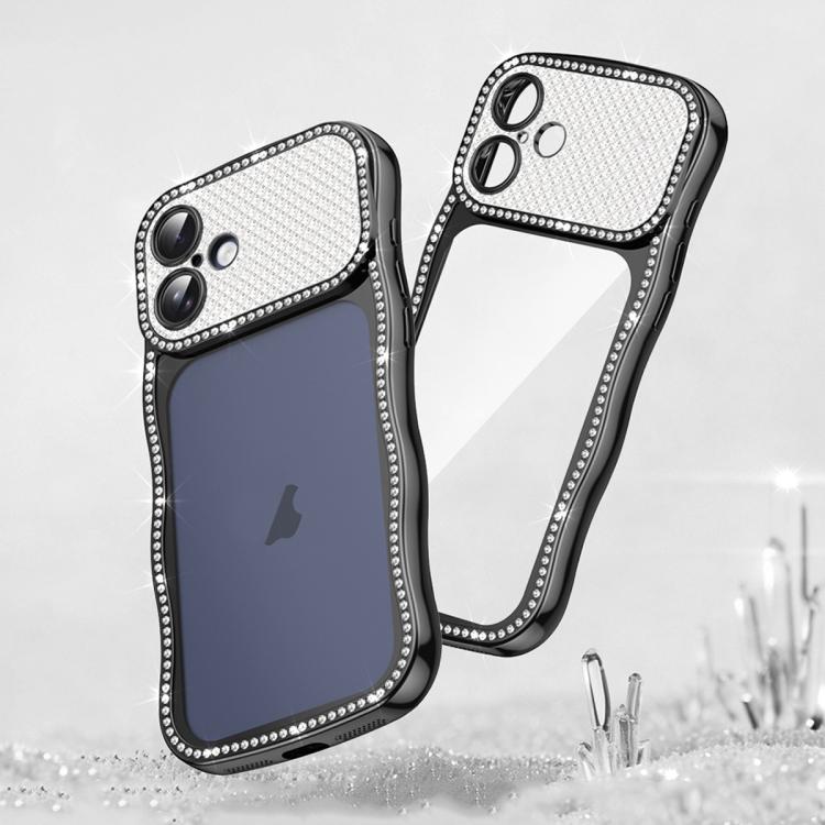 Capa de Telemóvel em TPU Electroplated com Diamantes em Forma de Estrela Ondulada e Torcida, Resistente a Choques, Para iPhone 17 Pro Max, Para iPhone 17 Pro, Para iPhone 17, Para iPhone 16 Pro Max, Para iPhone 16 Pro, Para iPhone 16