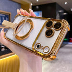 Capa de Telemóvel Magnética em TPU + Acrílico com Anel Suporte Crystal Shield, Para iPhone 17 Pro Max, Para iPhone 17 Pro, Para iPhone 17, Para iPhone Air, Para iPhone 16 Pro Max, Para iPhone 16 Pro