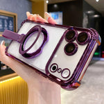 Capa de Telemóvel Magnética em TPU + Acrílico com Anel Suporte Crystal Shield, Para iPhone 17 Pro Max, Para iPhone 17 Pro, Para iPhone 17, Para iPhone Air, Para iPhone 16 Pro Max, Para iPhone 16 Pro