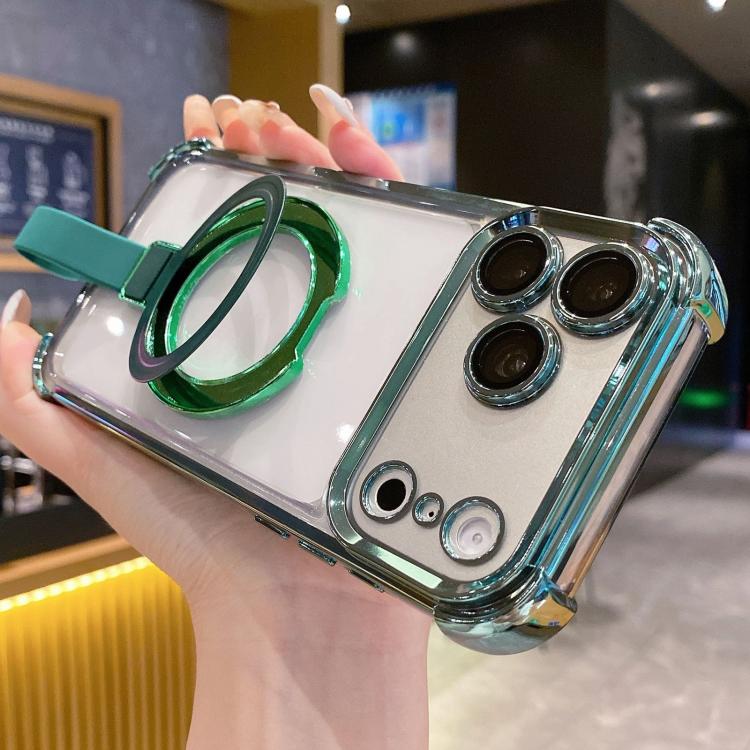 Capa de Telemóvel Magnética em TPU + Acrílico com Anel Suporte Crystal Shield, Para iPhone 17 Pro Max, Para iPhone 17 Pro, Para iPhone 17, Para iPhone Air, Para iPhone 16 Pro Max, Para iPhone 16 Pro