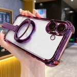 Capa de Telemóvel Magnética em TPU + Acrílico com Anel Suporte Crystal Shield, Para iPhone 17 Pro Max, Para iPhone 17 Pro, Para iPhone 17, Para iPhone Air, Para iPhone 16 Pro Max, Para iPhone 16 Pro