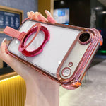 Capa de Telemóvel Magnética em TPU + Acrílico com Anel Suporte Crystal Shield, Para iPhone 17 Pro Max, Para iPhone 17 Pro, Para iPhone 17, Para iPhone Air, Para iPhone 16 Pro Max, Para iPhone 16 Pro