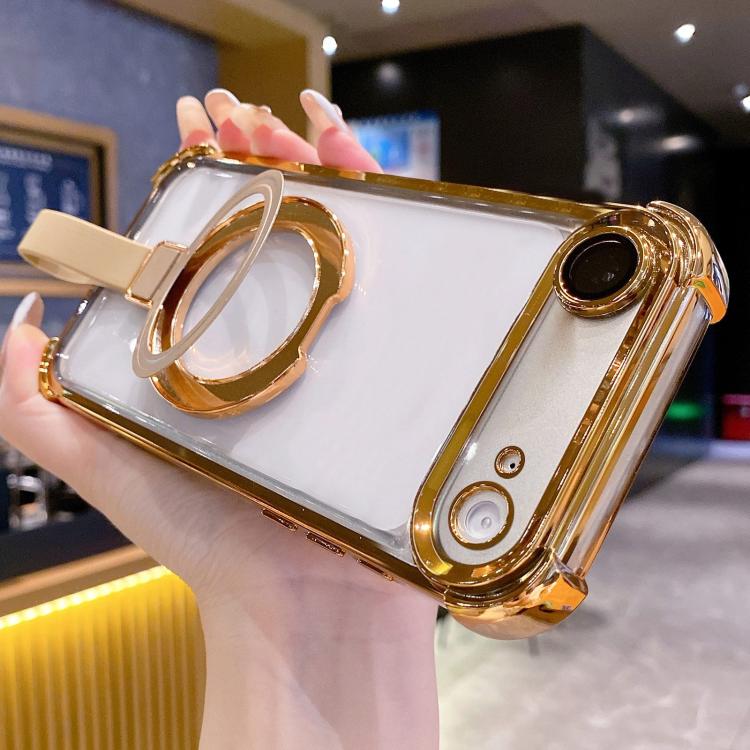Capa de Telemóvel Magnética em TPU + Acrílico com Anel Suporte Crystal Shield, Para iPhone 17 Pro Max, Para iPhone 17 Pro, Para iPhone 17, Para iPhone Air, Para iPhone 16 Pro Max, Para iPhone 16 Pro