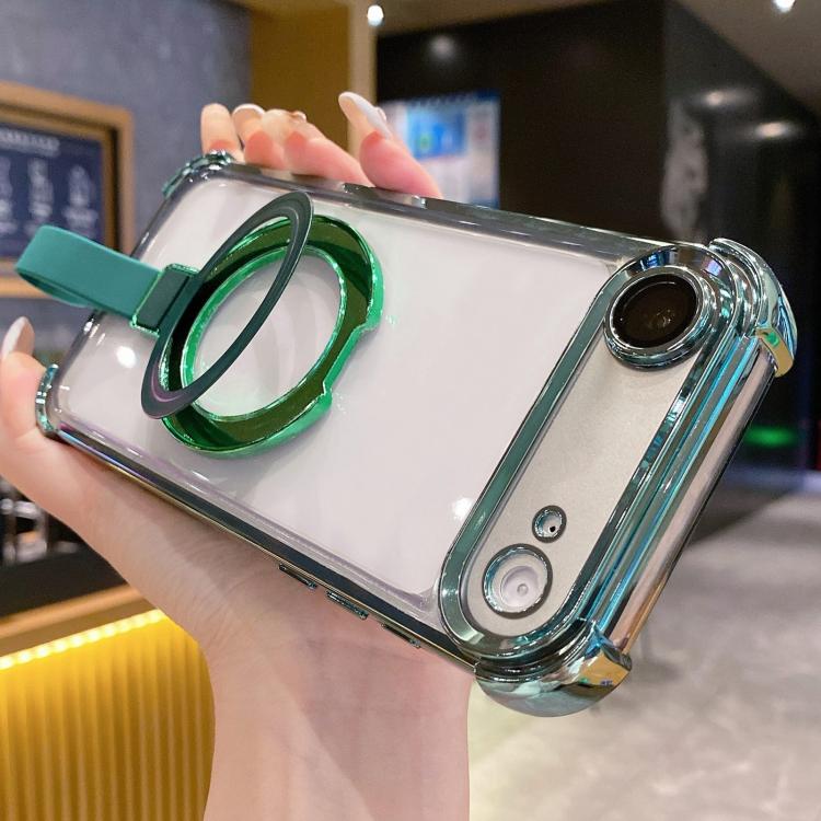 Capa de Telemóvel Magnética em TPU + Acrílico com Anel Suporte Crystal Shield, Para iPhone 17 Pro Max, Para iPhone 17 Pro, Para iPhone 17, Para iPhone Air, Para iPhone 16 Pro Max, Para iPhone 16 Pro