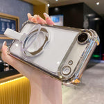 Capa de Telemóvel Magnética em TPU + Acrílico com Anel Suporte Crystal Shield, Para iPhone 17 Pro Max, Para iPhone 17 Pro, Para iPhone 17, Para iPhone Air, Para iPhone 16 Pro Max, Para iPhone 16 Pro