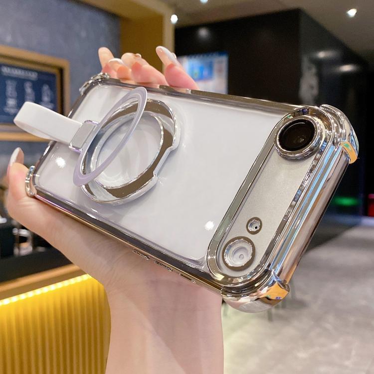 Capa de Telemóvel Magnética em TPU + Acrílico com Anel Suporte Crystal Shield, Para iPhone 17 Pro Max, Para iPhone 17 Pro, Para iPhone 17, Para iPhone Air, Para iPhone 16 Pro Max, Para iPhone 16 Pro