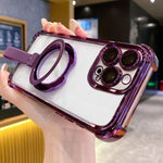 Capa de Telemóvel Magnética em TPU + Acrílico com Anel Suporte Crystal Shield, Para iPhone 17 Pro Max, Para iPhone 17 Pro, Para iPhone 17, Para iPhone Air, Para iPhone 16 Pro Max, Para iPhone 16 Pro