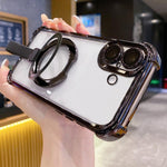 Capa de Telemóvel Magnética em TPU + Acrílico com Anel Suporte Crystal Shield, Para iPhone 16 Plus, Para iPhone 16, Para iPhone 15 Pro Max, Para iPhone 15 Pro, Para iPhone 15 Plus, Para iPhone 15