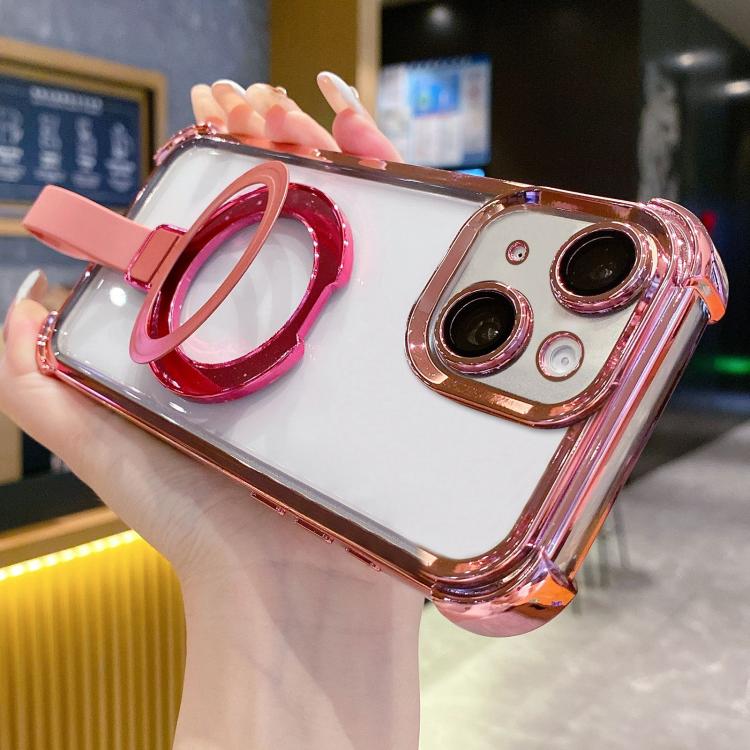 Capa de Telemóvel Magnética em TPU + Acrílico com Anel Suporte Crystal Shield, Para iPhone 16 Plus, Para iPhone 16, Para iPhone 15 Pro Max, Para iPhone 15 Pro, Para iPhone 15 Plus, Para iPhone 15