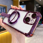 Capa de Telemóvel Magnética em TPU + Acrílico com Anel Suporte Crystal Shield, Para iPhone 16 Plus, Para iPhone 16, Para iPhone 15 Pro Max, Para iPhone 15 Pro, Para iPhone 15 Plus, Para iPhone 15