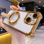 Capa de Telemóvel Magnética em TPU + Acrílico com Anel Suporte Crystal Shield, Para iPhone 16 Plus, Para iPhone 16, Para iPhone 15 Pro Max, Para iPhone 15 Pro, Para iPhone 15 Plus, Para iPhone 15