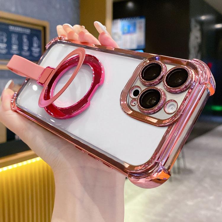 Capa de Telemóvel Magnética em TPU + Acrílico com Anel Suporte Crystal Shield, Para iPhone 14 Plus, Para iPhone 14, Para iPhone 14 Pro, Para iPhone 14 Pro Max, Para iPhone 13 Pro Max, Para iPhone 13 Pro