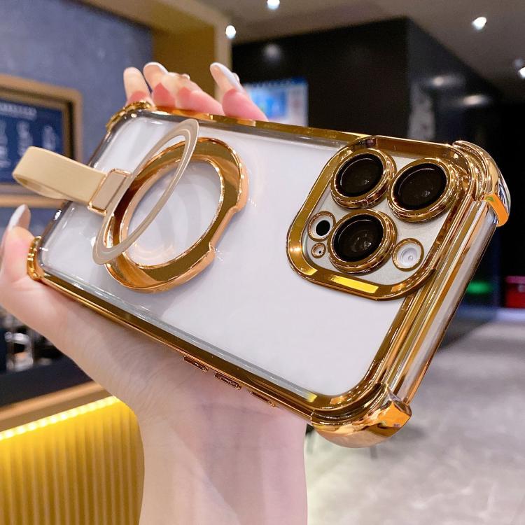 Capa de Telemóvel Magnética em TPU + Acrílico com Anel Suporte Crystal Shield, Para iPhone 14 Plus, Para iPhone 14, Para iPhone 14 Pro, Para iPhone 14 Pro Max, Para iPhone 13 Pro Max, Para iPhone 13 Pro