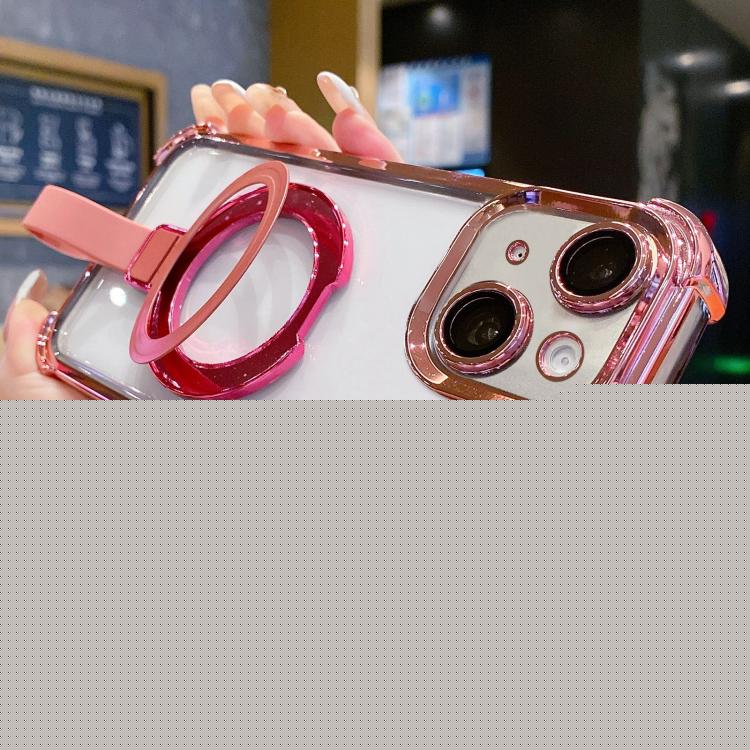 Capa de telemóvel magnética com suporte anel Crystal Shield TPU + acrílico, para iPhone 13