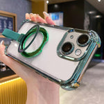Capa de telemóvel magnética com suporte anel Crystal Shield TPU + acrílico, para iPhone 13