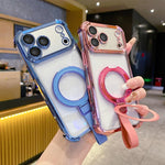 Capa de Telemóvel Magnética em TPU + Acrílico com Anel Suporte Crystal Shield, Para iPhone 14 Plus, Para iPhone 14, Para iPhone 14 Pro, Para iPhone 14 Pro Max, Para iPhone 13 Pro Max, Para iPhone 13 Pro