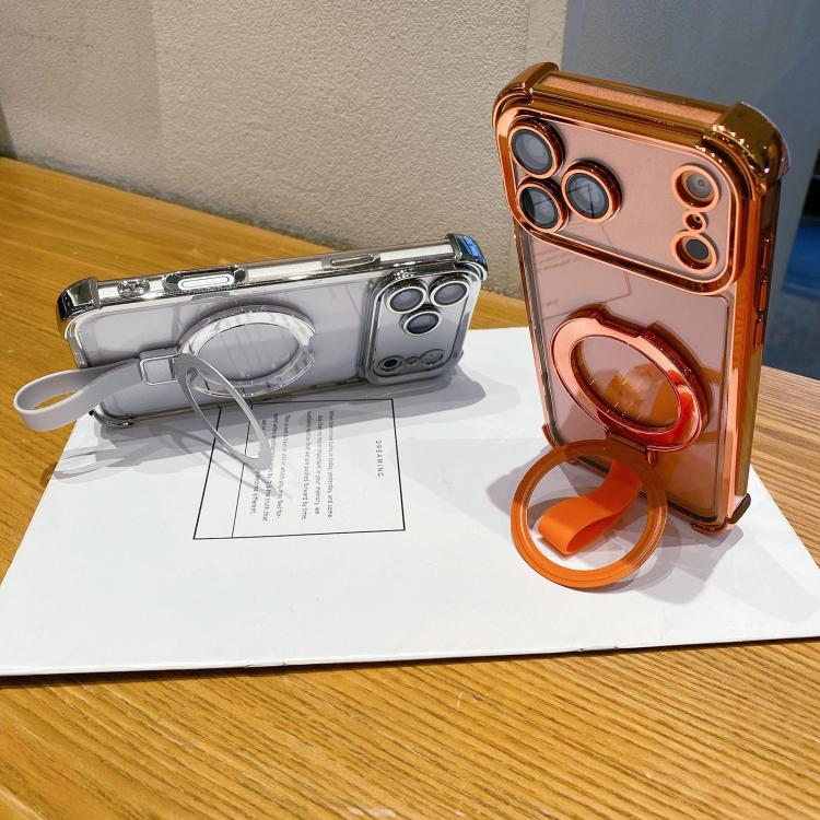 Capa de telemóvel magnética com suporte anel Crystal Shield TPU + acrílico, para iPhone 13