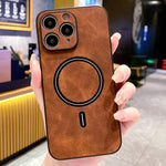 Capa de Telemóvel Magnética em Pele Sintética de Carneiro, Para iPhone 14 Pro Max, Para iPhone 13 Pro Max, Para iPhone 13 Pro, Para iPhone 13, Para iPhone 12, Para iPhone 12 Pro Max, Para iPhone 12 Pro, Para iPhone 11 Pro Max