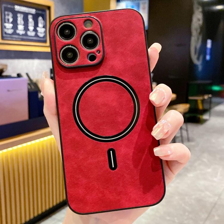 Capa de Telemóvel Magnética em Pele Sintética de Carneiro, Para iPhone 14 Pro Max, Para iPhone 13 Pro Max, Para iPhone 13 Pro, Para iPhone 13, Para iPhone 12, Para iPhone 12 Pro Max, Para iPhone 12 Pro, Para iPhone 11 Pro Max