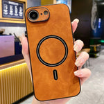 Capa magnética para telemóvel em pele sintética de pele de cordeiro, para iPhone 17e / 16e, para iPhone 17 Pro Max, para iPhone 17 Pro, para iPhone 17, para iPhone Air, para iPhone 16 Pro Max, para iPhone 16 Pro, para iPhone 16 Plus