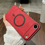 Capa magnética para telemóvel em pele sintética de pele de cordeiro, para iPhone 17e / 16e, para iPhone 17 Pro Max, para iPhone 17 Pro, para iPhone 17, para iPhone Air, para iPhone 16 Pro Max, para iPhone 16 Pro, para iPhone 16 Plus