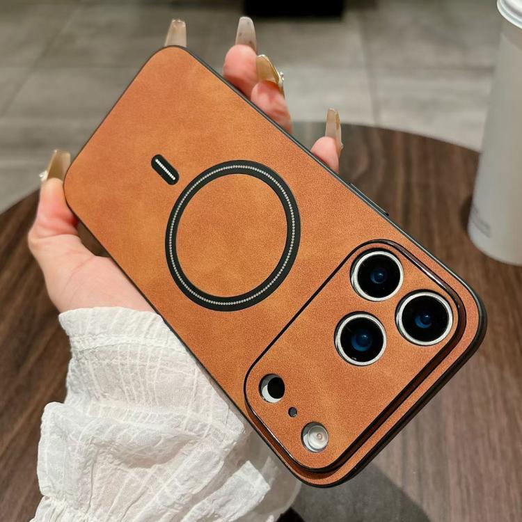 Capa magnética para telemóvel em pele sintética de pele de cordeiro, para iPhone 17e / 16e, para iPhone 17 Pro Max, para iPhone 17 Pro, para iPhone 17, para iPhone Air, para iPhone 16 Pro Max, para iPhone 16 Pro, para iPhone 16 Plus
