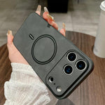 Capa magnética para telemóvel em pele sintética de pele de cordeiro, para iPhone 17e / 16e, para iPhone 17 Pro Max, para iPhone 17 Pro, para iPhone 17, para iPhone Air, para iPhone 16 Pro Max, para iPhone 16 Pro, para iPhone 16 Plus