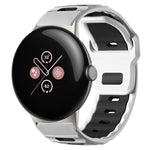 Pulseira de silicone bicolor de cabeça plana xDfind para relógio, para Google Pixel Watch 4 / 3 / 2 / 1 41mm