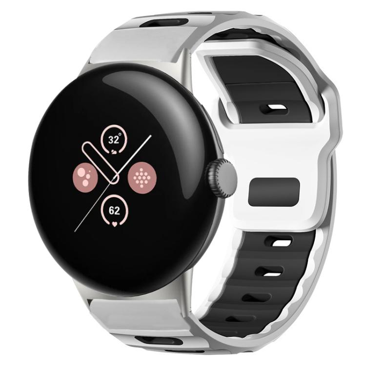 Pulseira de silicone bicolor de cabeça plana xDfind para relógio, para Google Pixel Watch 4 / 3 / 2 / 1 41mm