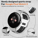 Pulseira de silicone bicolor de cabeça plana xDfind para relógio, para Google Pixel Watch 4 / 3 / 2 / 1 41mm