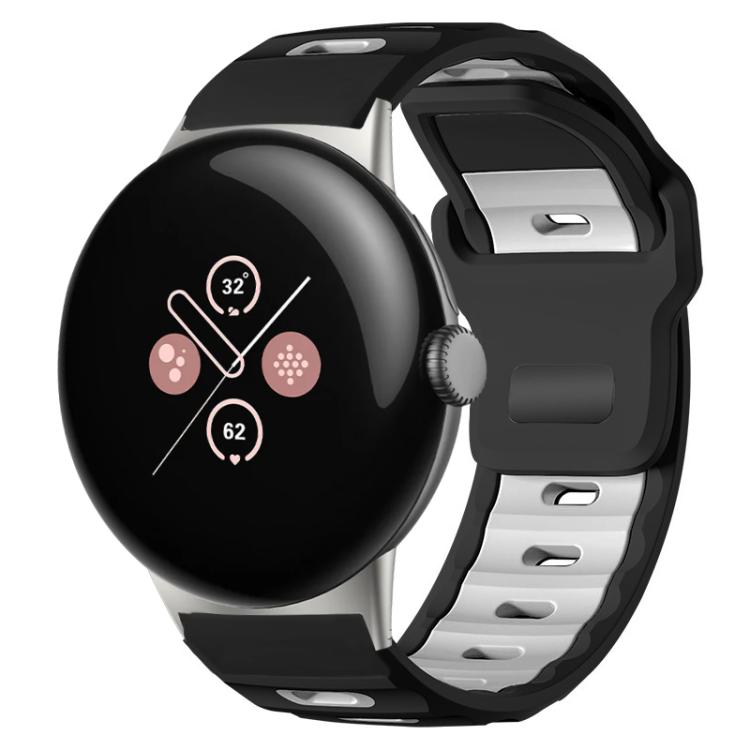 Pulseira de silicone bicolor de cabeça plana xDfind para relógio, para Google Pixel Watch 4 / 3 / 2 / 1 41mm
