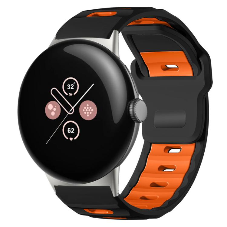 Pulseira de silicone bicolor de cabeça plana xDfind para relógio, para Google Pixel Watch 4 / 3 / 2 / 1 41mm