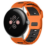 Pulseira de silicone bicolor de cabeça plana xDfind para relógio, para Google Pixel Watch 4 / 3 / 2 / 1 41mm