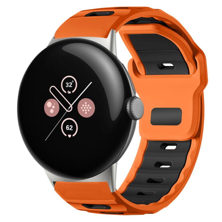 Pulseira de silicone bicolor de cabeça plana xDfind para relógio, para Google Pixel Watch 4 / 3 / 2 / 1 41mm