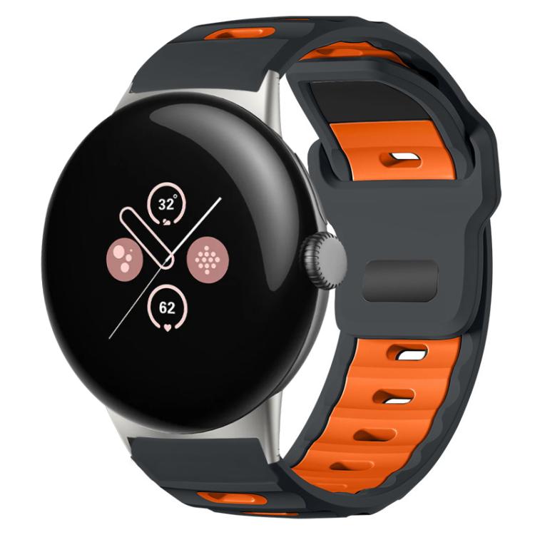 Pulseira de silicone bicolor de cabeça plana xDfind para relógio, para Google Pixel Watch 4 / 3 / 2 / 1 41mm