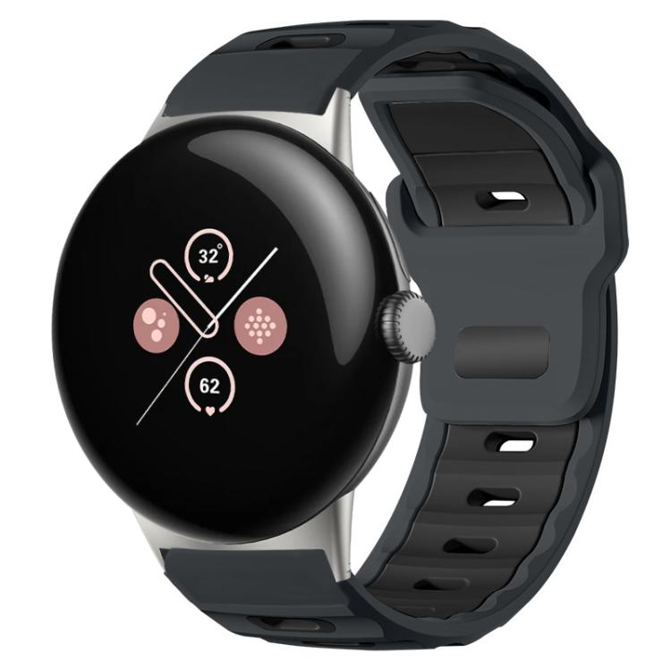 Pulseira de silicone bicolor de cabeça plana xDfind para relógio, para Google Pixel Watch 4 / 3 / 2 / 1 41mm