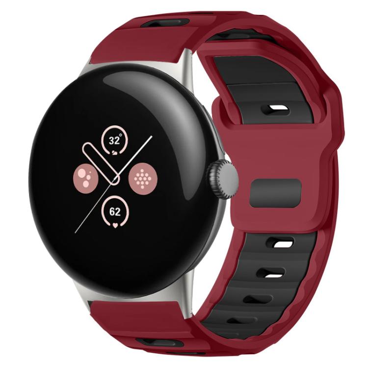 Pulseira de silicone bicolor de cabeça plana xDfind para relógio, para Google Pixel Watch 4 / 3 / 2 / 1 41mm