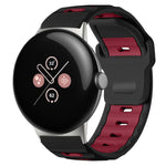 Pulseira de silicone bicolor de cabeça plana xDfind para relógio, para Google Pixel Watch 4 / 3 / 2 / 1 41mm