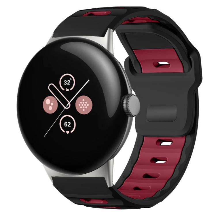 Pulseira de silicone bicolor de cabeça plana xDfind para relógio, para Google Pixel Watch 4 / 3 / 2 / 1 41mm