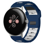Pulseira de silicone bicolor de cabeça plana xDfind para relógio, para Google Pixel Watch 4 / 3 / 2 / 1 41mm