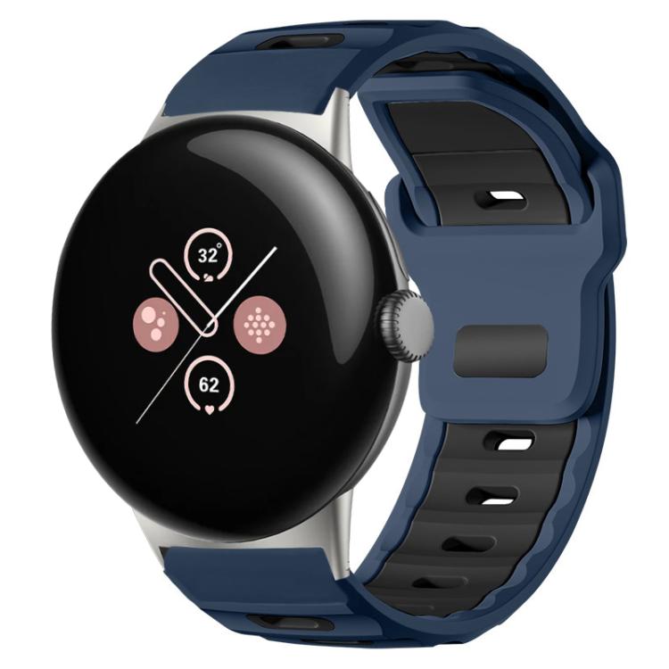 Pulseira de silicone bicolor de cabeça plana xDfind para relógio, para Google Pixel Watch 4 / 3 / 2 / 1 41mm